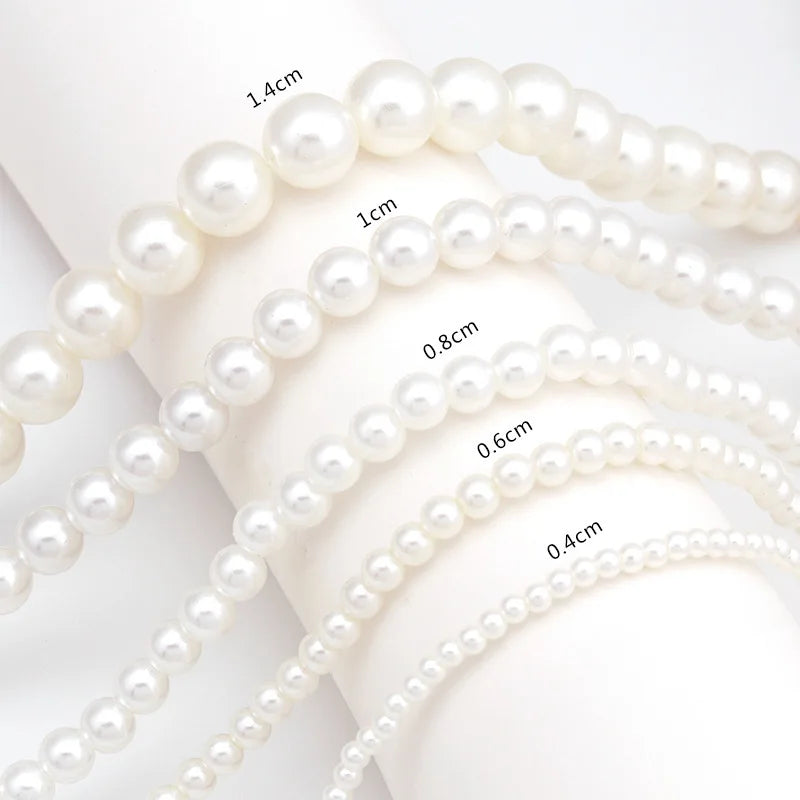 Imitation Pearl Necklace Adjustable Elegant Irregular Beads New Trend Date Wedding Par close-up view