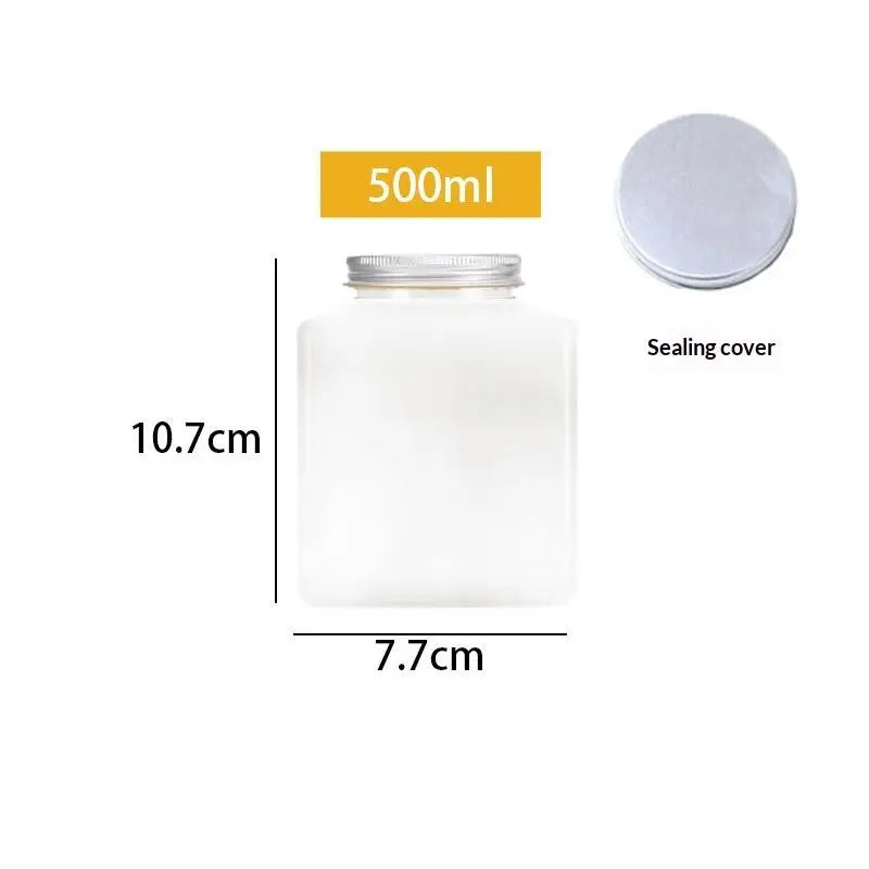 Plastic Disposable Square Plastic Bottle 500ML 650ML Juice Beverage Milk Tea Yogurt Co close-up view