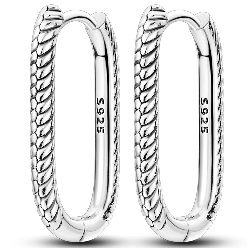 Hot Classic Original 925 Sterling Silver Earrings Colorful Circle Hoop Earrings For W lifestyle view