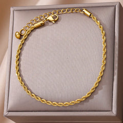 Stainless Steel Chain Anklets for Women Accessories Gold Color Ankle Bracelet Waterproof detail view