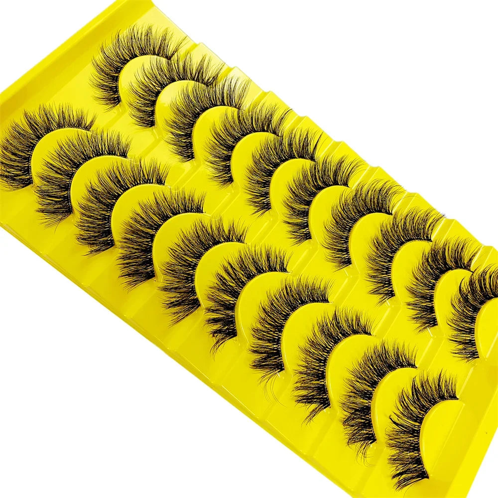10 Pairs Eyelashes Clear Band Natural Wispy Fluffy Lashes Natural Look Russian Strip Las detail view