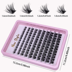 Lash Clusters 120pcs Cluster Lashes 8-16mm Individual Lashes Extensions Natural Look Lashes D Curl Fluffy Cluster DIY Eyelash