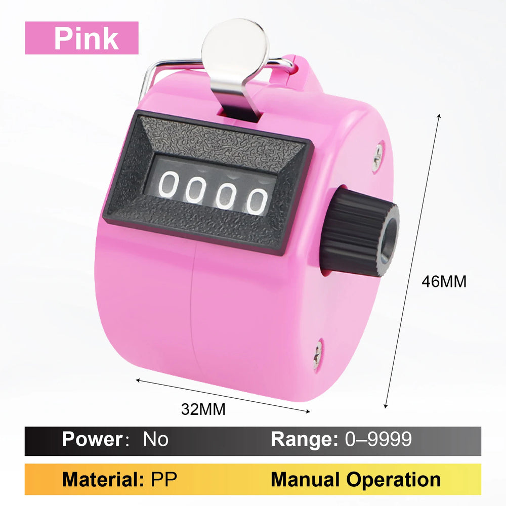 Manual Counter Mechanical Tally Handheld Rotary Clicker Counter | Resettable People additional angle