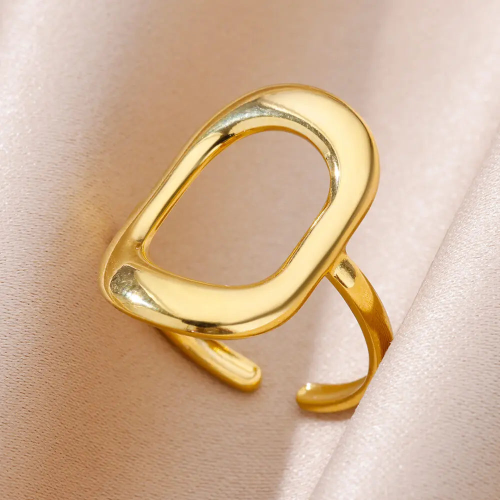 316L Stainless Steel Rings for Women Gold Color Never Fade Luxury Classic rings weddi alternate view