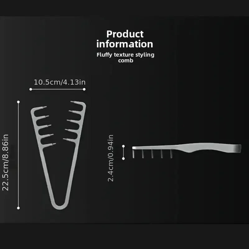 New Volumizing Wide-Tooth Hair Styling Comb Textured Styling Comb Korea Style Seam Cov close-up view