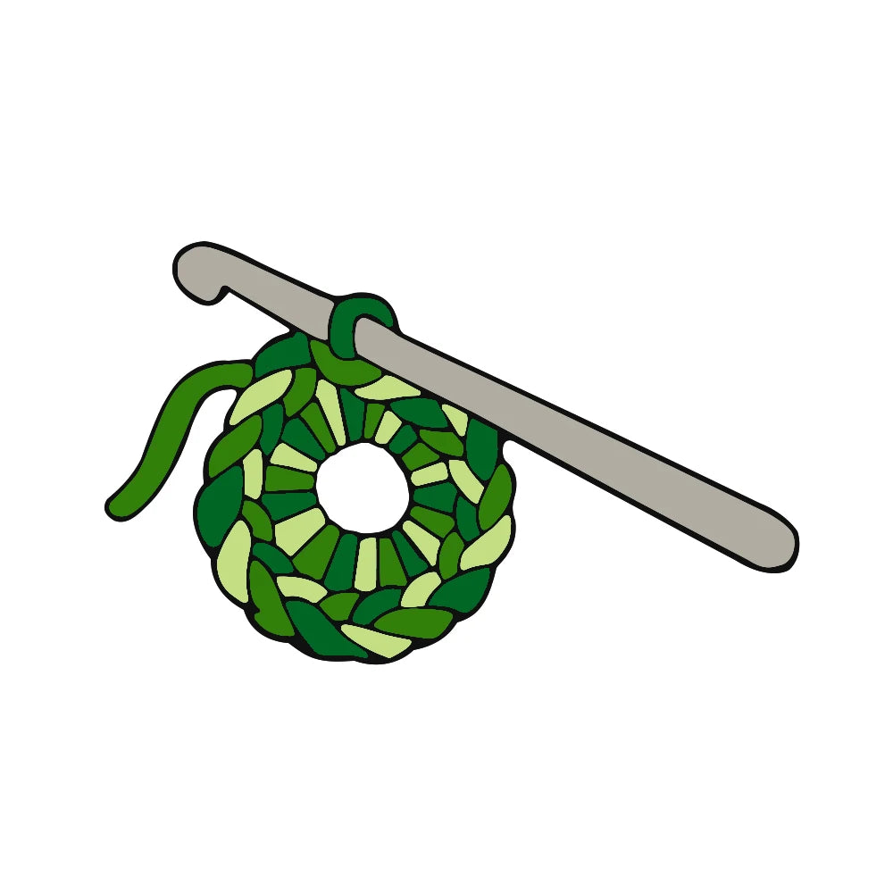 Knitting Wool Ball Enamel Pin Red Green Blue Crochet Hook Sweater Brooches Clothes Bag L detail view