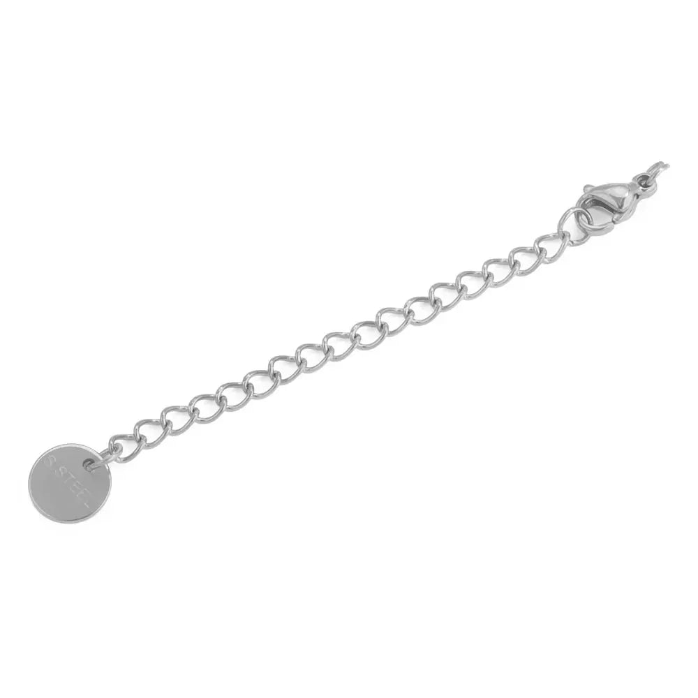 10pcs Stainless Steel Extension Extended Tail Chains With Lobster Clasps For Bracelet alternate view