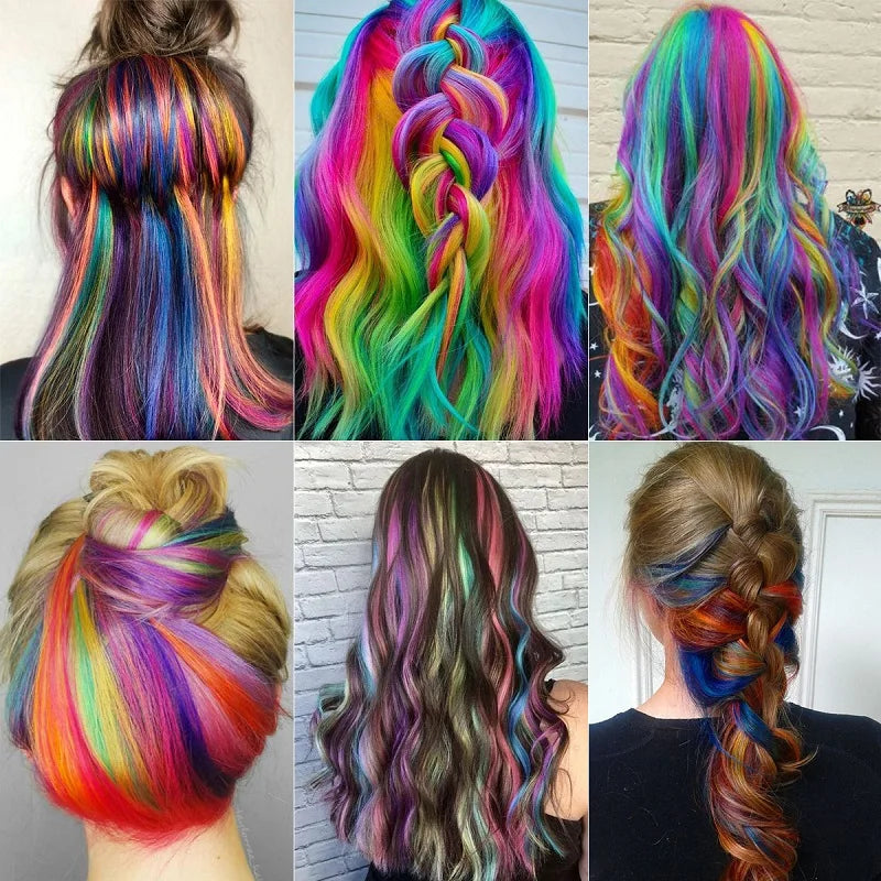 10pcs 22Inch Synthetic Long Straight Hair Extensions Clip in Colored Party Highligh additional angle
