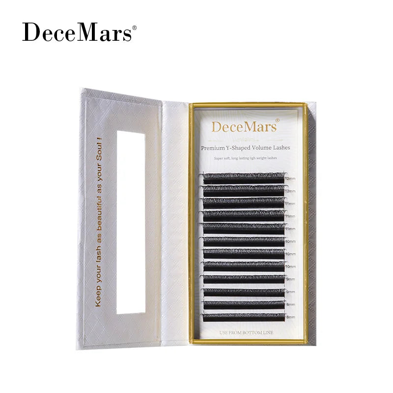 DeceMars YY Eyelash Extension 6mm-18mm Length | DIY Black Lashes additional angle
