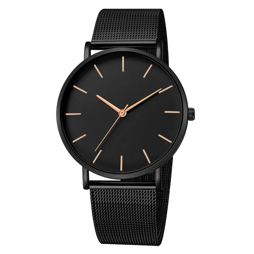 RUNERR Ultra Thin Quartz Watch | Minimalist Business Casual Mesh Strap close-up view