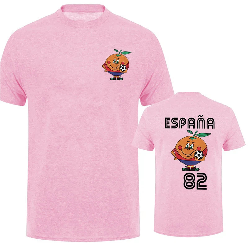 Naranjito T Shirt Men's Women's T-Shirt Crewneck Espana 82 Spain Mascot 1982 Soccer F lifestyle view
