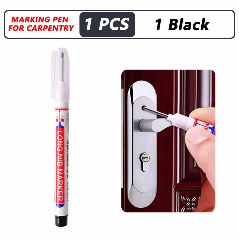 Deep Hole Long Nib Markers for Metal Wood Tile | 8-Pack Waterproof Marking Pens close-up view
