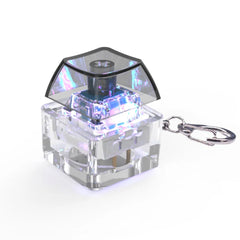 Fingertip Button Keychain Fidget Toy LED Keyboard Key Cap Key Chain Mechanical Switch close-up view