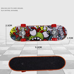 5Pcs Mini Finger Skateboard Set | Kids Tabletop Toy with Alloy Trucks close-up view