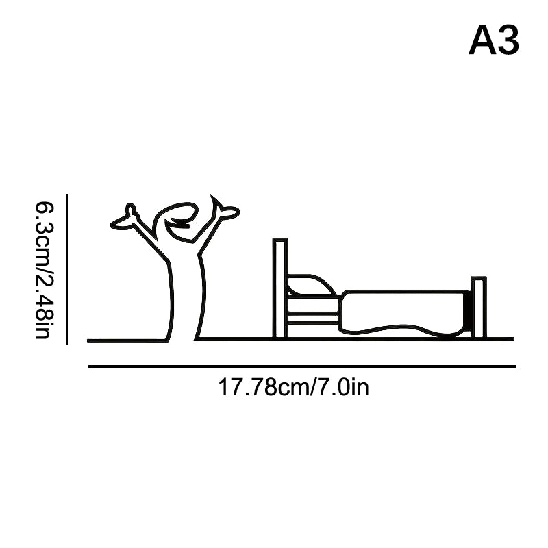 La Linea Minimalist Line Art Stickers | Modern Home Decor Door Decal alternate view