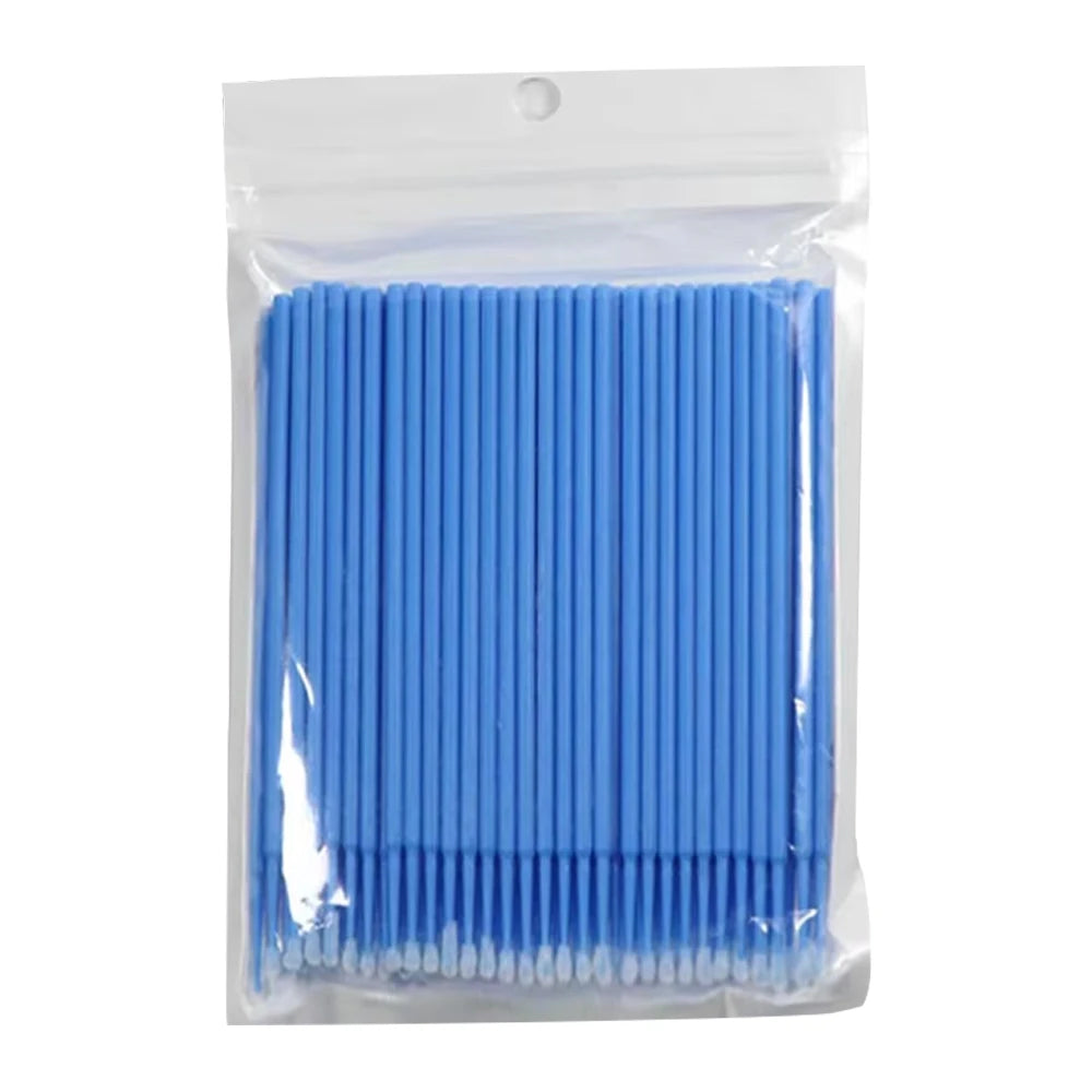 100PCS Micro Swab Applicator Eyelash Cleaning Brush Lash Extension Micro Brushes Cotton Swab Individual Eyelashes Removing Tool