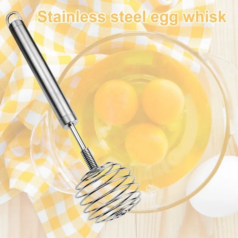 Stainless Steel Ball Spring Whisk | Handheld Mixer for Eggs, Butter, and Potatoes close-up view