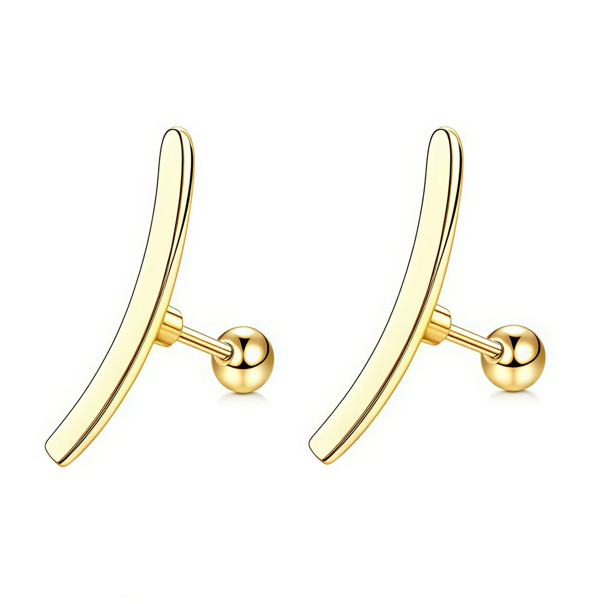 EVISPOL 2Pcs 16G Stainless Steel Screw Back Stud Earrings for Women, Cubic Zerconia C alternate view
