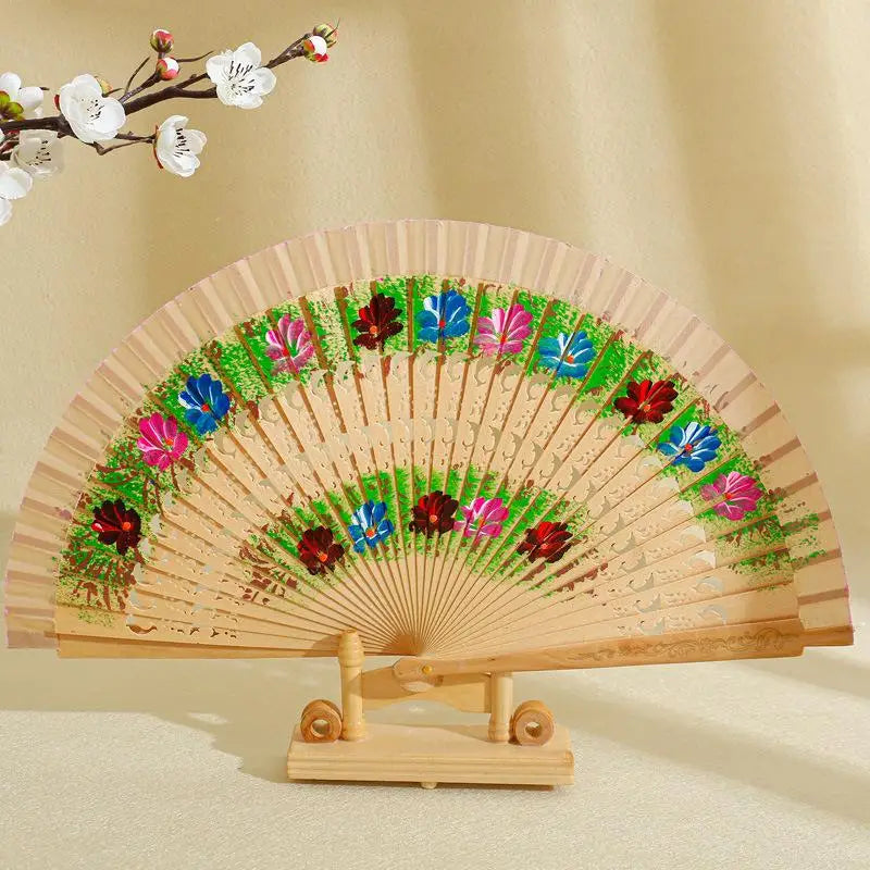 Folding Fan for Dancing and Decoration | Spanish Hand Crafted Wood Fan lifestyle view