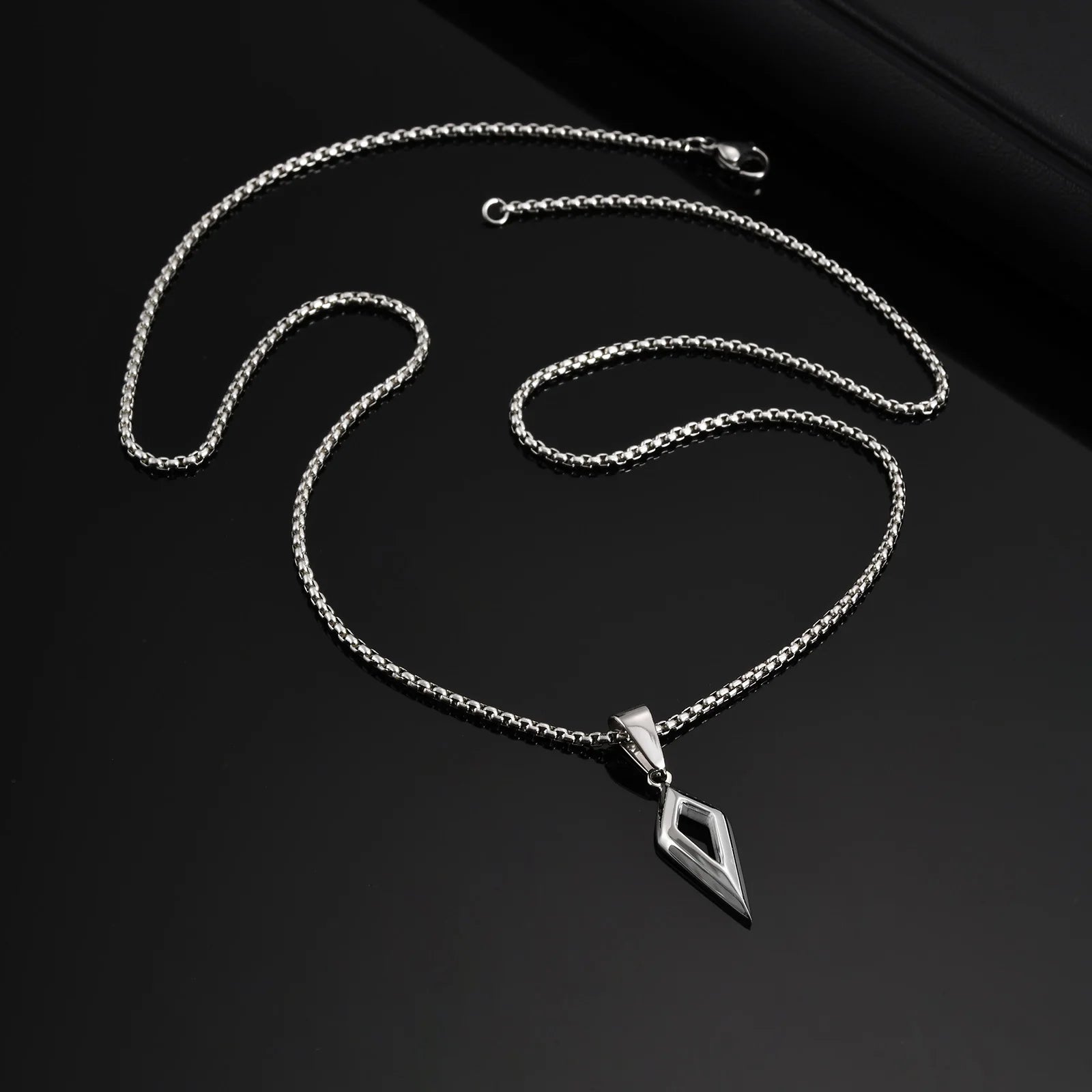 Stainless Steel Four-pointed Star Pendant Necklace | Geometric Collar Jewelry for M additional angle