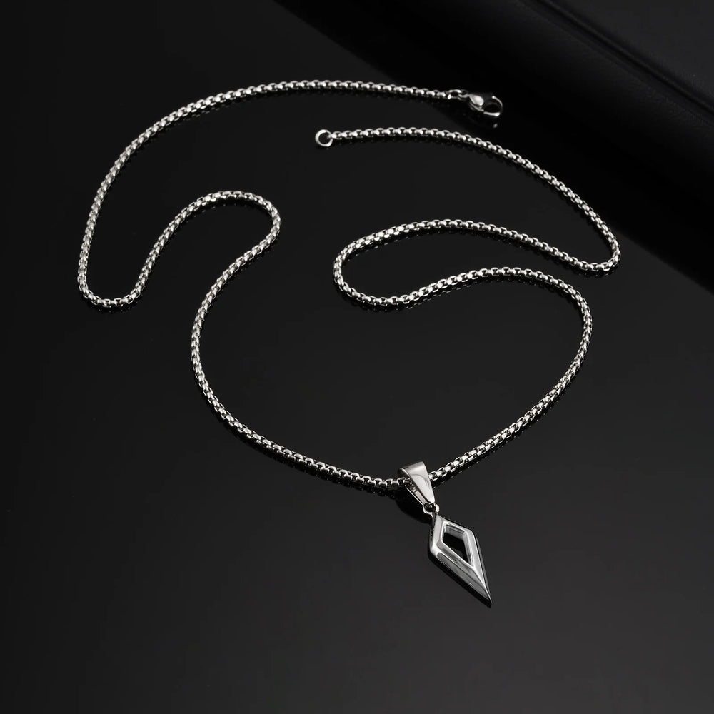 Stainless Steel Four-pointed Star Pendant Necklace | Geometric Collar Jewelry for M additional angle