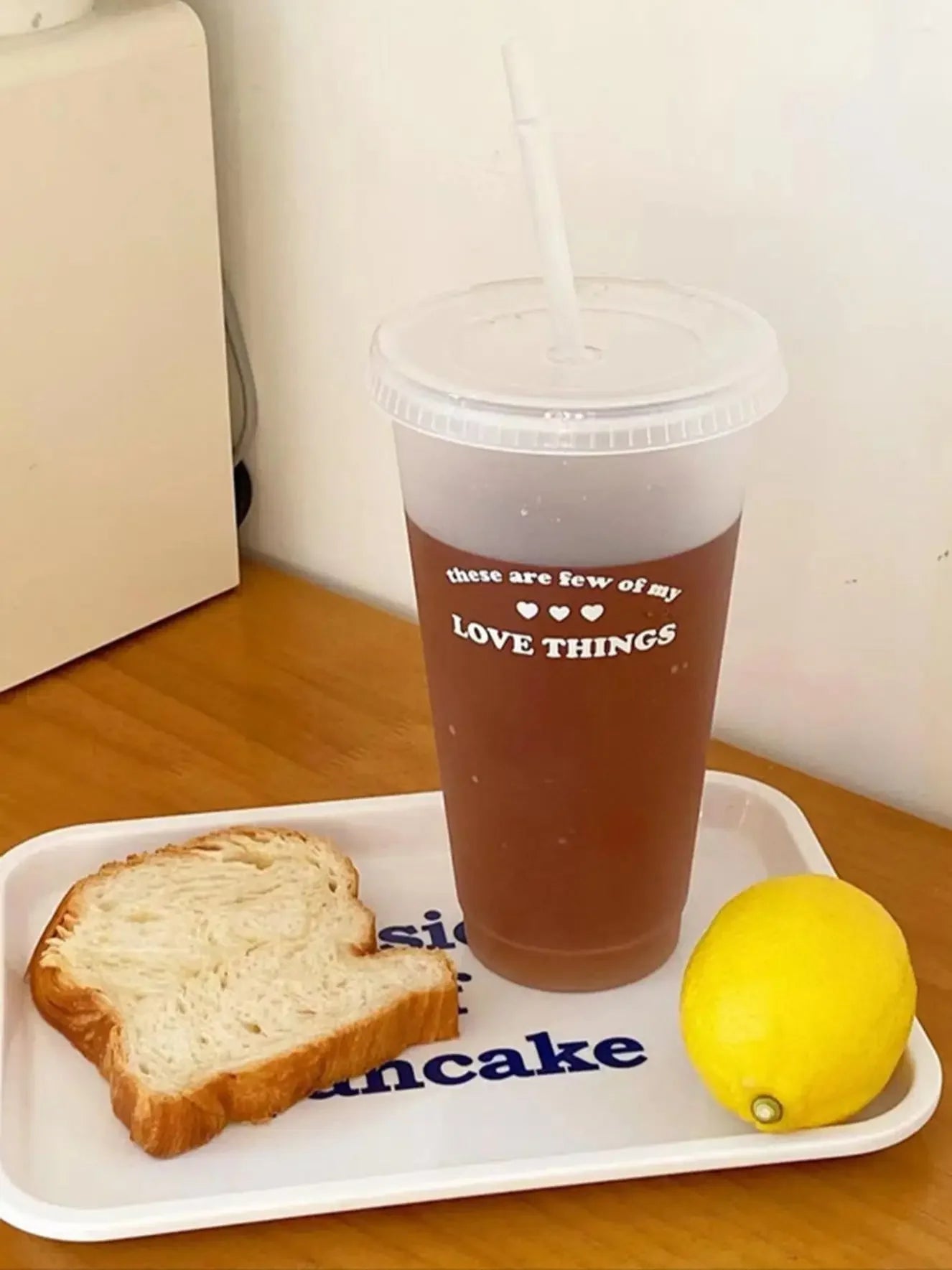 1pc-480ml/700ml Cute Water Bottle Summer Coffee Cup Plastic Straw Cup Large Capacity alternate view