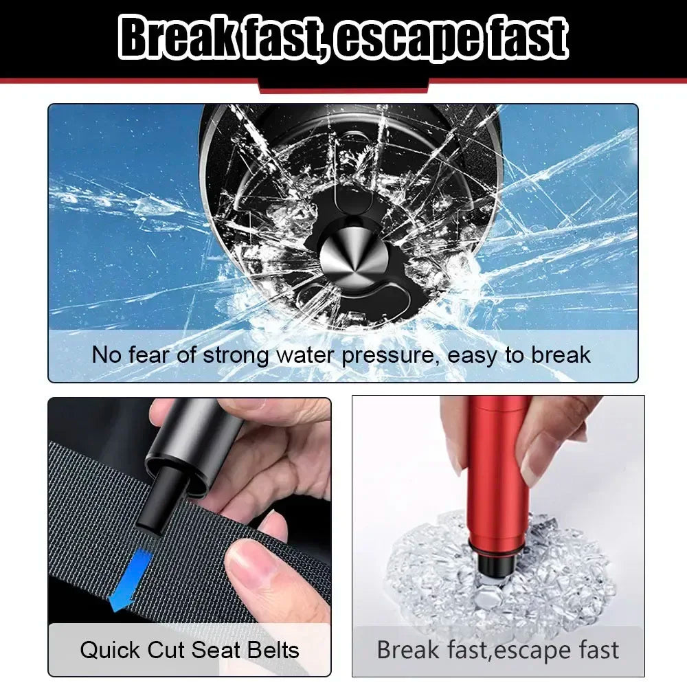 Car Safety Hammer Window Breaker Seat Belt Cutter lifestyle view