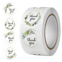 500 Pieces Round Floral Thank You Stickers | Self-Adhesive Gratitude Labels