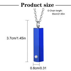 Cube Urn Necklace for Ashes Aluminum Alloy Cremation Necklace with Crystal Memorial Pend detail view
