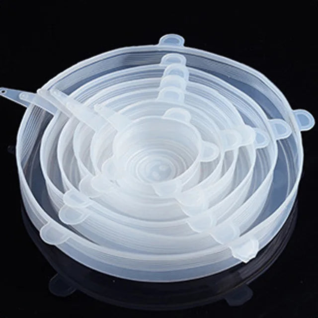 6 Pcs Silicone Cover Stretch Lids for Kitchen Microwave Food Covers Bowl Caps Elastic Si detail view