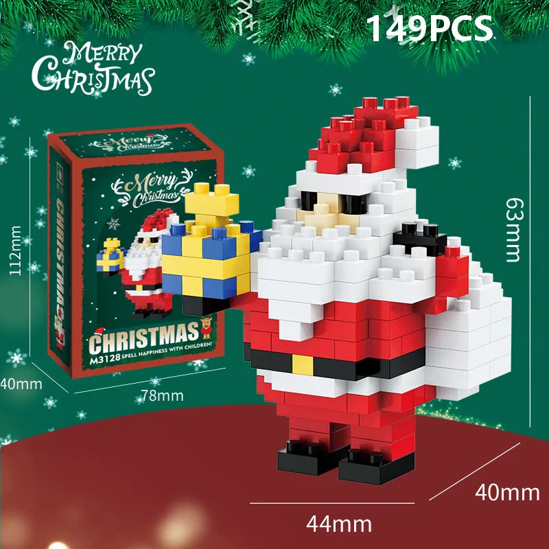 DIY Santa Reindeer Building Blocks | Christmas Domino Game Set detail view