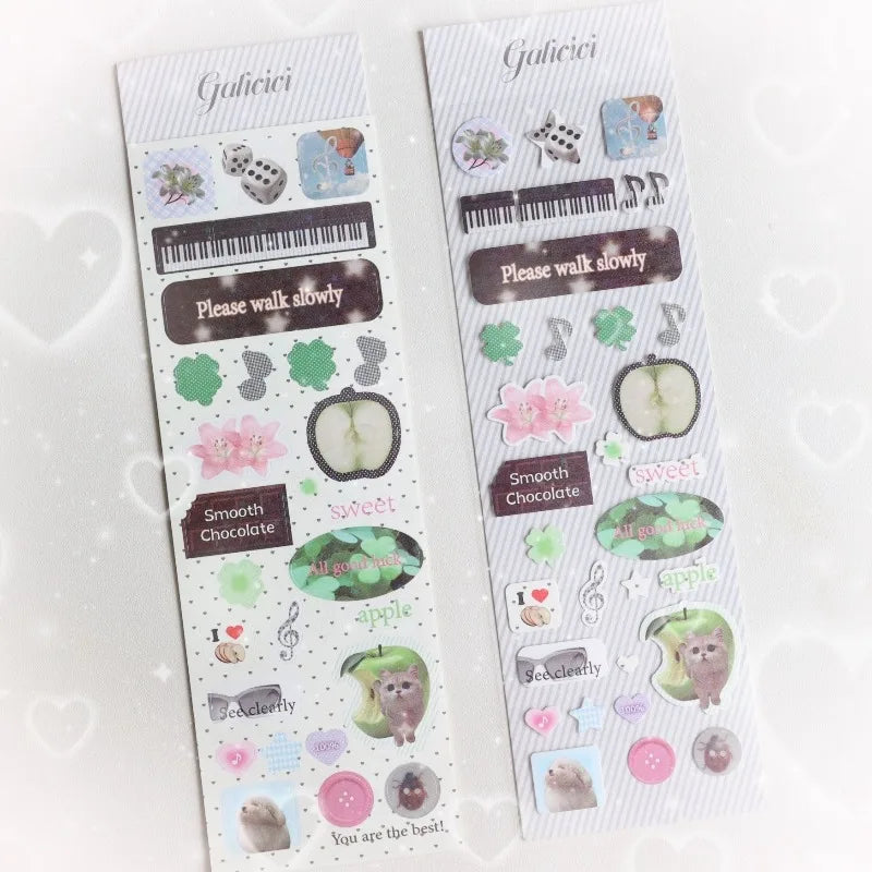 Sweet Animal Stickers | Sparkling Glitter Decals for Journaling and Scrapbooking additional angle