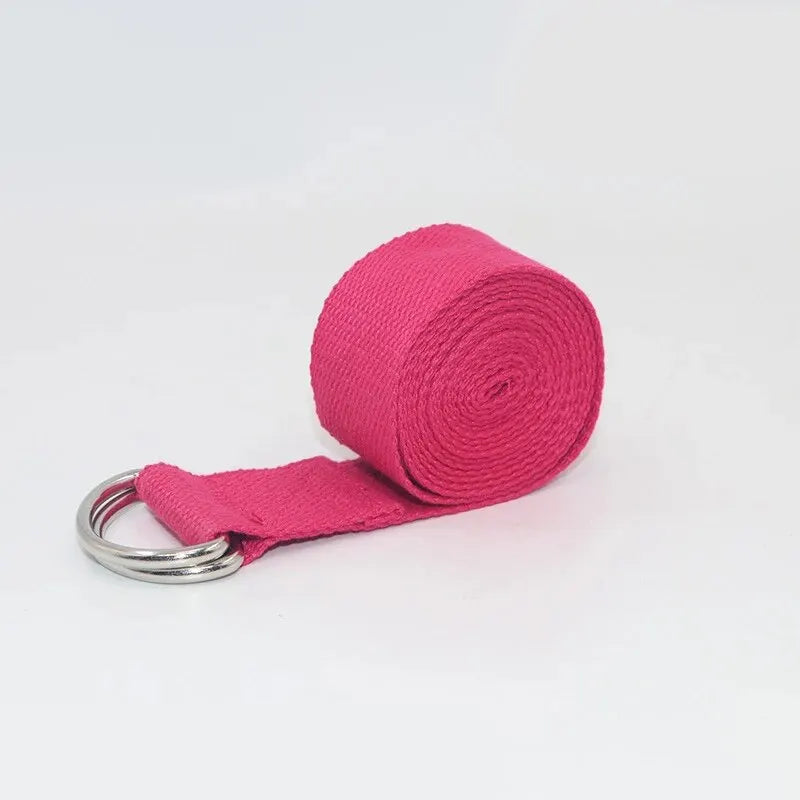 Cotton Yoga Strap | Adjustable D Ring Buckle Belt for Pilates and Dance additional angle