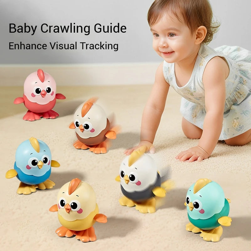 Cartoon Clockwork Chick Toy On Chain Chick Move Jump Little Chicken Baby Move Crawl T alternate view