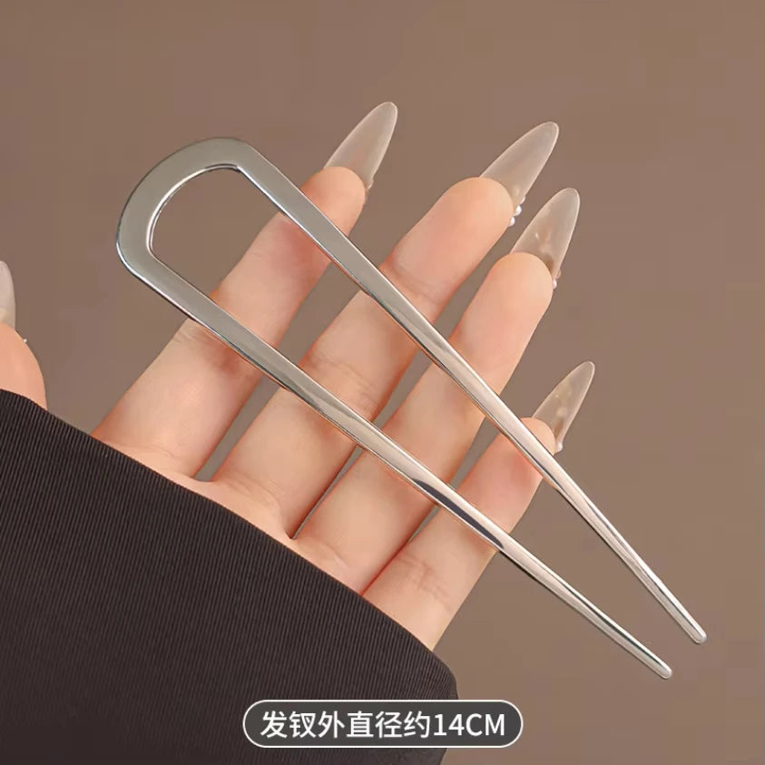 AWAYTR Girls French Pins Hair Pins Metal U-Shaped Hair Clip Hair Vintage Twist Hairpin Long Thick Hair Updo Bun Women Gifts