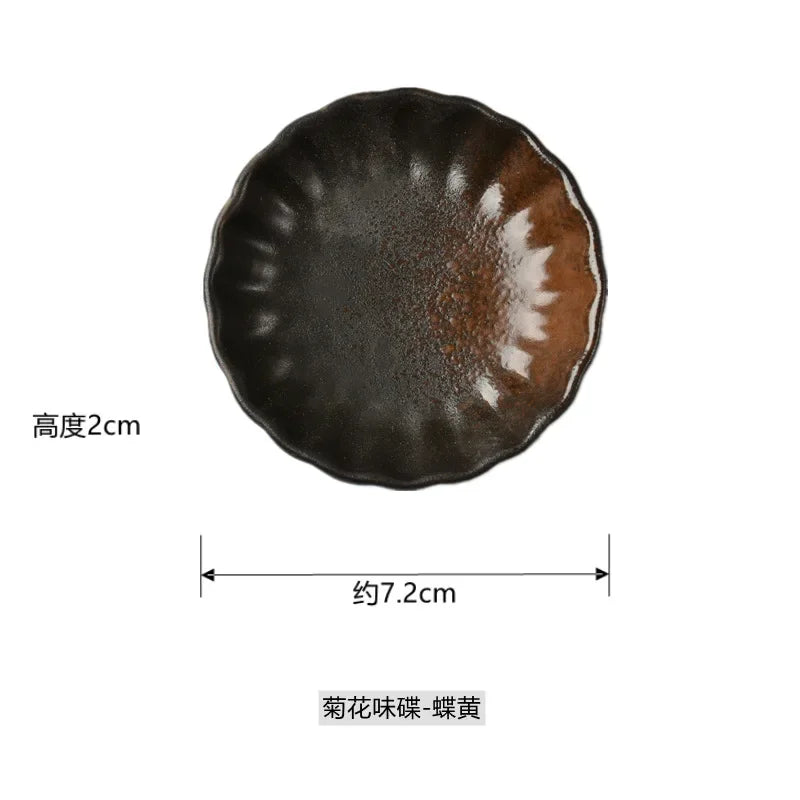 Japanese Sauce Dish | Ceramic Seasoning Dish for Barbecue and Snacks close-up view