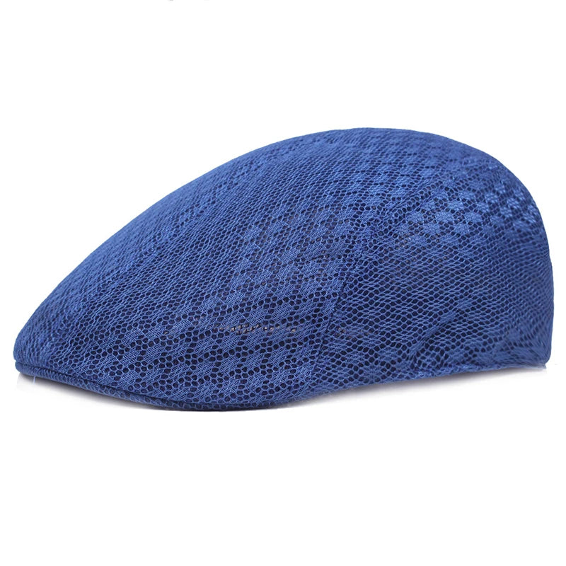Breathable Mesh Beret Hat for Summer | Unisex Newsboy Flat Cap lifestyle view