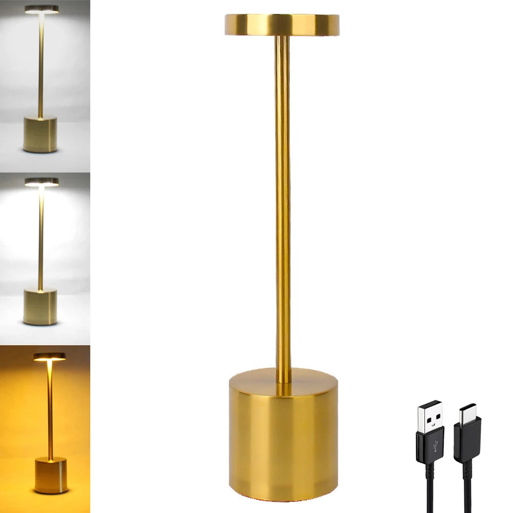 Aluminum Alloy Rechargeable LED Table Lamp | Touch Dimming Night Light for Reading an alternate view