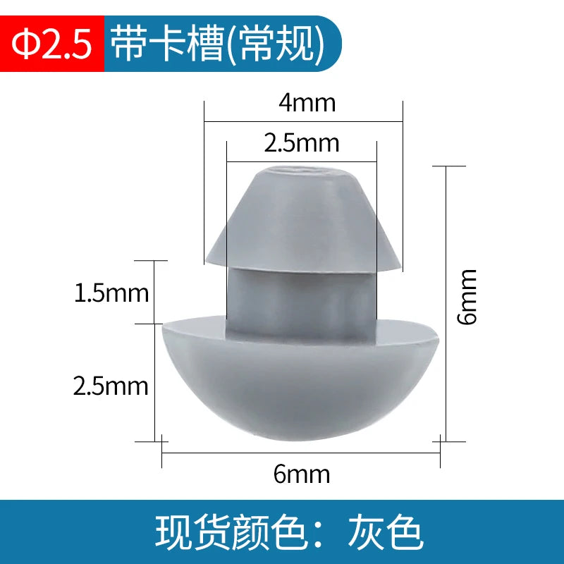 Solid Silicone Rubber Caps 2mm to 16mm T Type Plug Cover Snap-on Gasket Blanking End Cap detail view