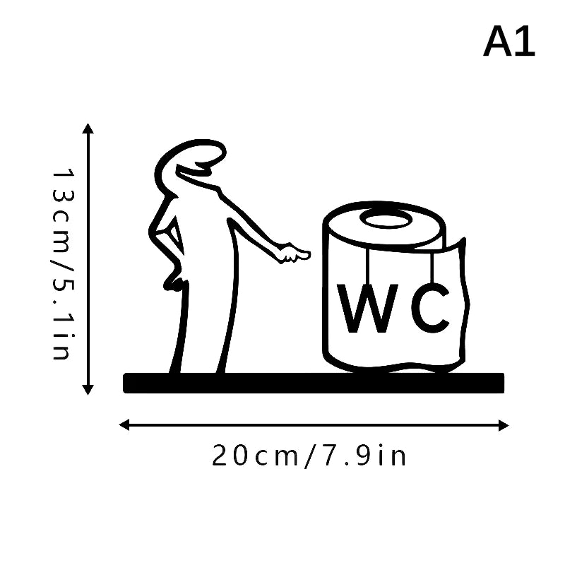 La Linea Minimalist Line Art Stickers | Modern Home Decor Door Decal alternate view