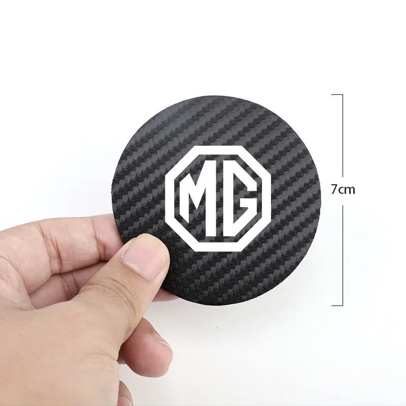 2Pcs Car Coasters Carbon Fiber Cup Holder Mat | Interior Accessories for MG Models additional angle