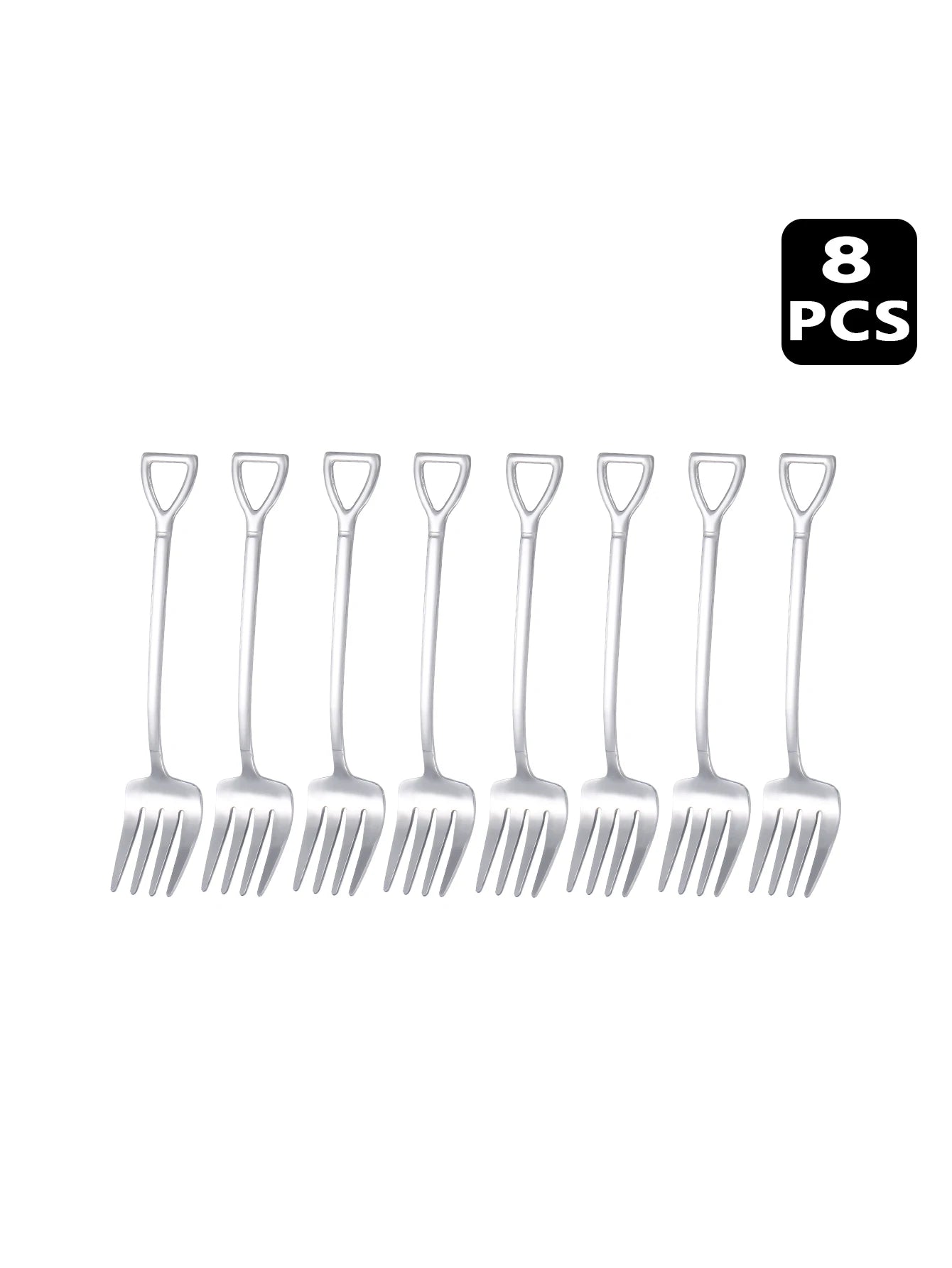 4 8 12 Piece Stainless Steel Dessert Fork Set | Shovel Shaped Small Fruit Fork for Pa alternate view