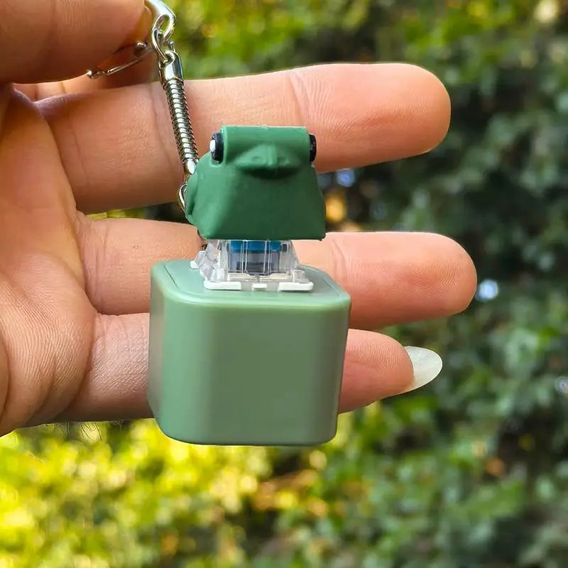 Croaking Frog Fidget Toy Keychain Rechargeable Frog Keychain with Sound & LED Lights, lifestyle view