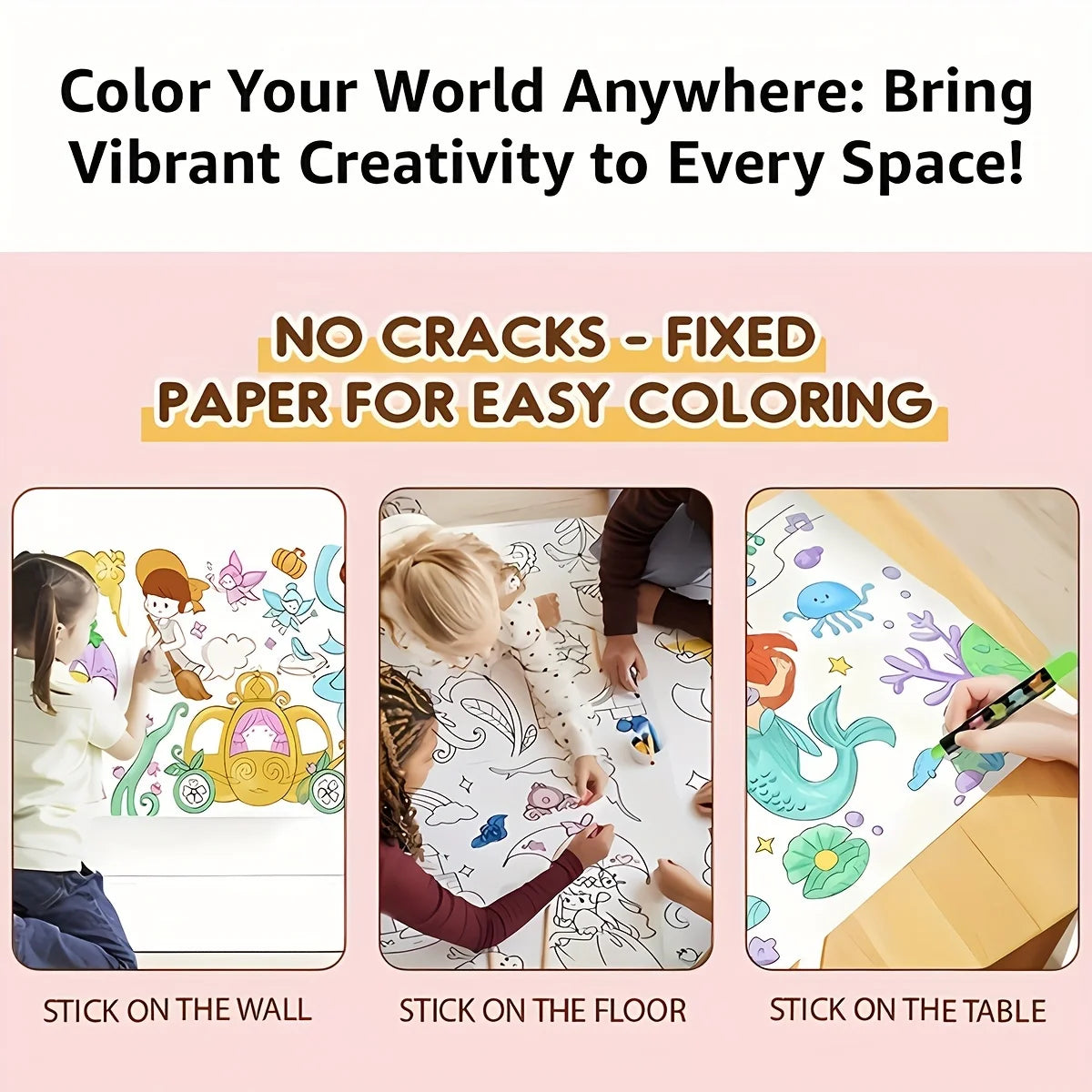 Children's Drawing Kit, 3m Long Doodle Paper Rolls, Doodle Scrolls, DIY Painting, S additional angle