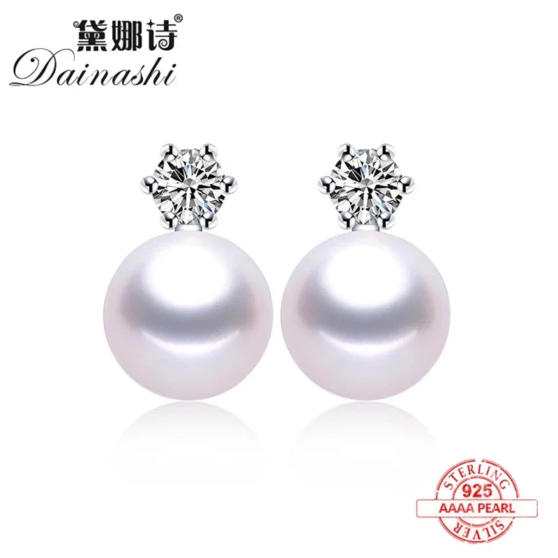 Real Freshwater Pearl Stud Earrings | 100% Genuine AAAA Pearl in 925 Sterling Silver