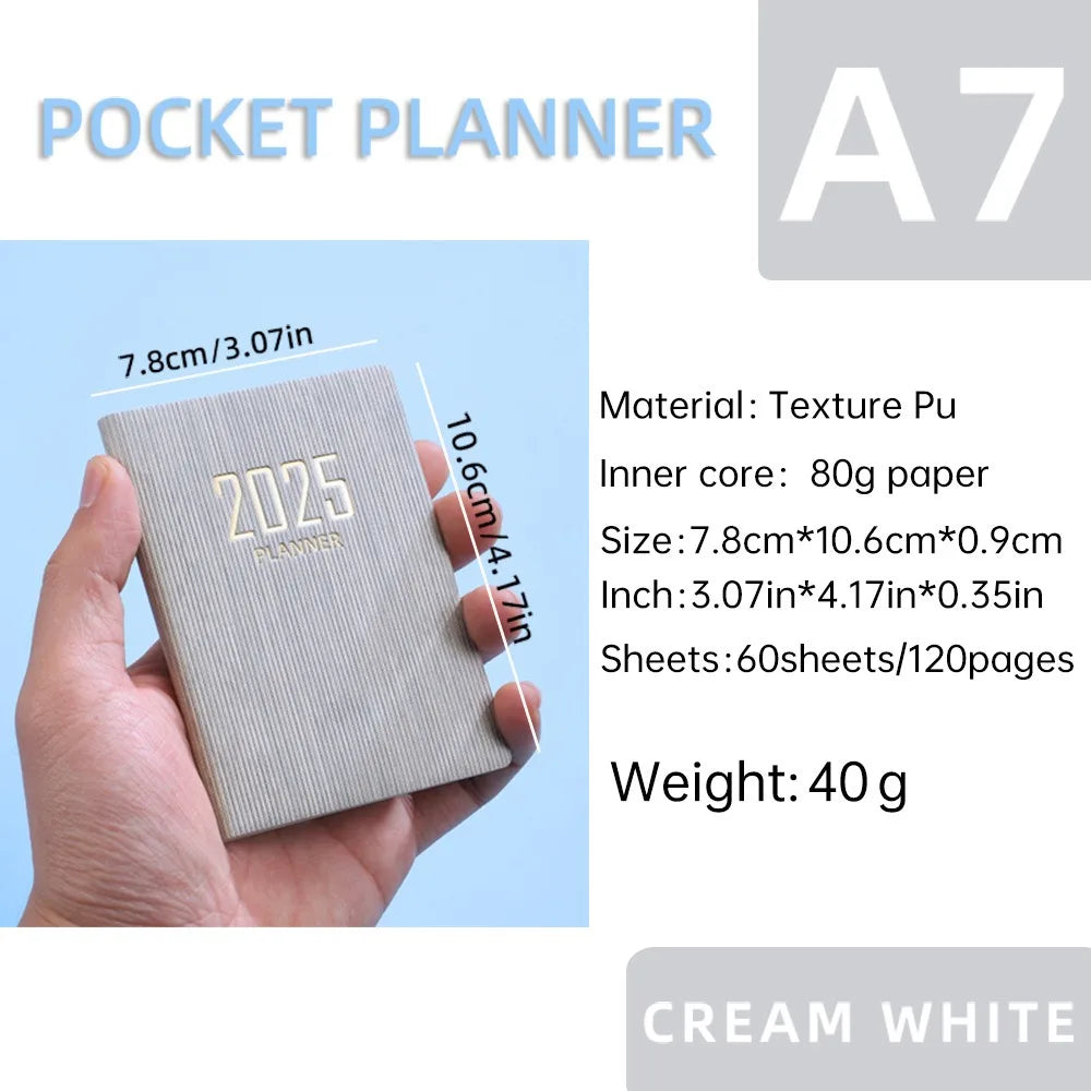Portable A7 2026 Agenda Book – Pocket Weekly Planner with Calendar