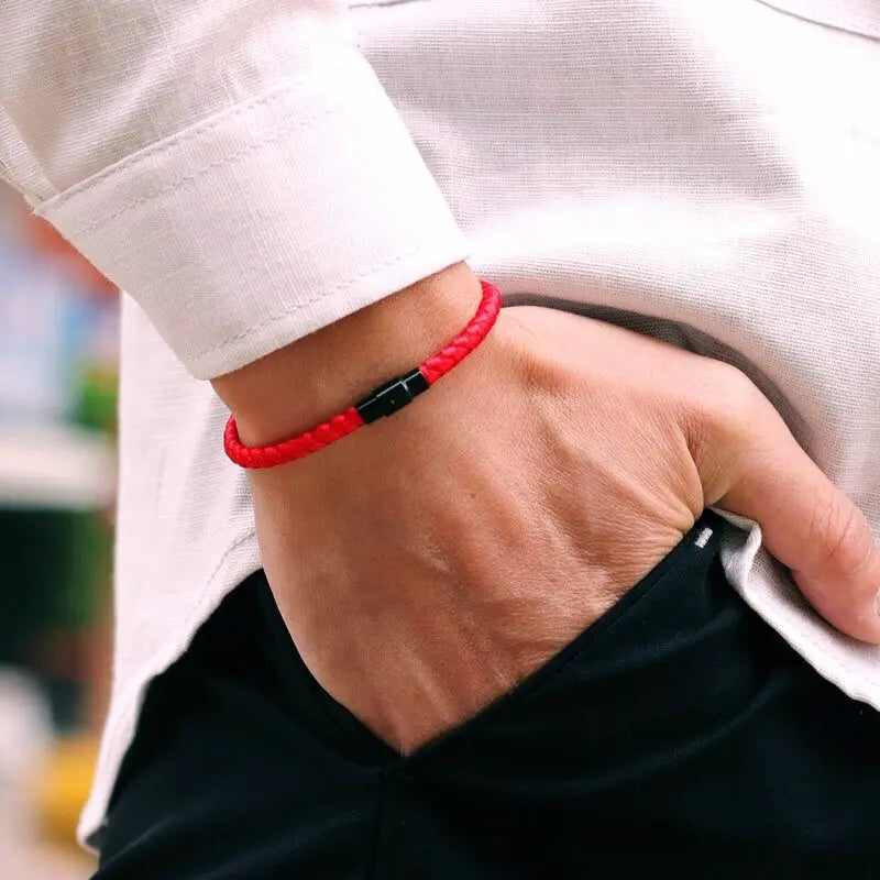 Bracelet Men Femme Lucky Red Thread Braclet Attract Mirco Magentic Couple Braslet Wealth Prosperity