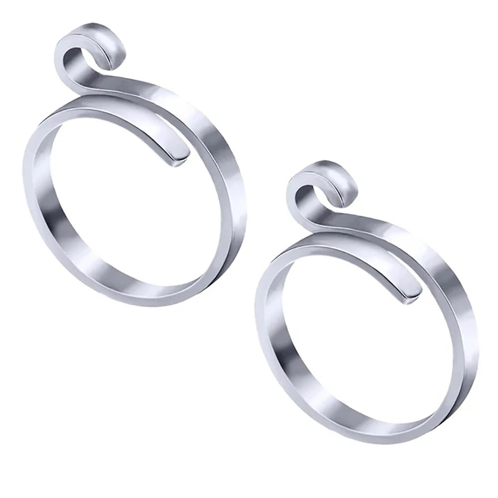 2pcs Adjustable Knitting Crochet Loop Ring Knittied Yarn Guide Finger Faster Holder Th close-up view