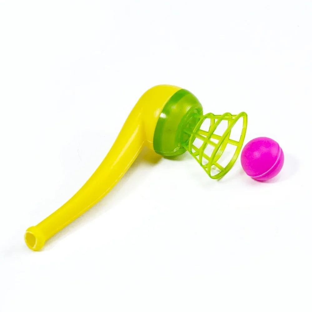 5/10PCS Blow Pipe & Balls Blow Blowing Outdoors Toys Sports Games Gift Plastic Pipe additional angle