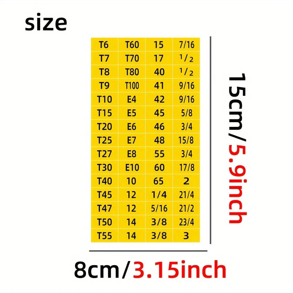 60pcs Mechanical Drive Socket Label Stickers | Quick and Easy Reminder Toolbox Decals lifestyle view